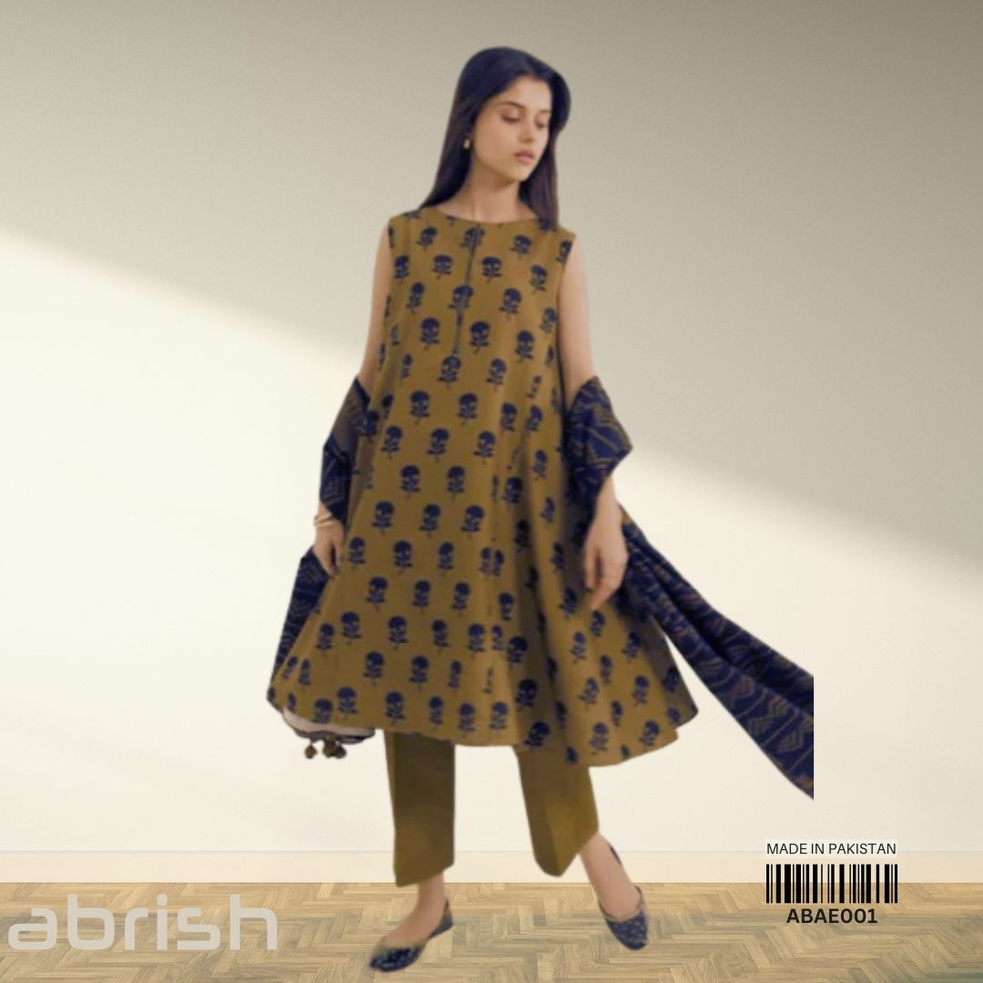 3 Piece RTW-Printed Suit Lawn by Abrish