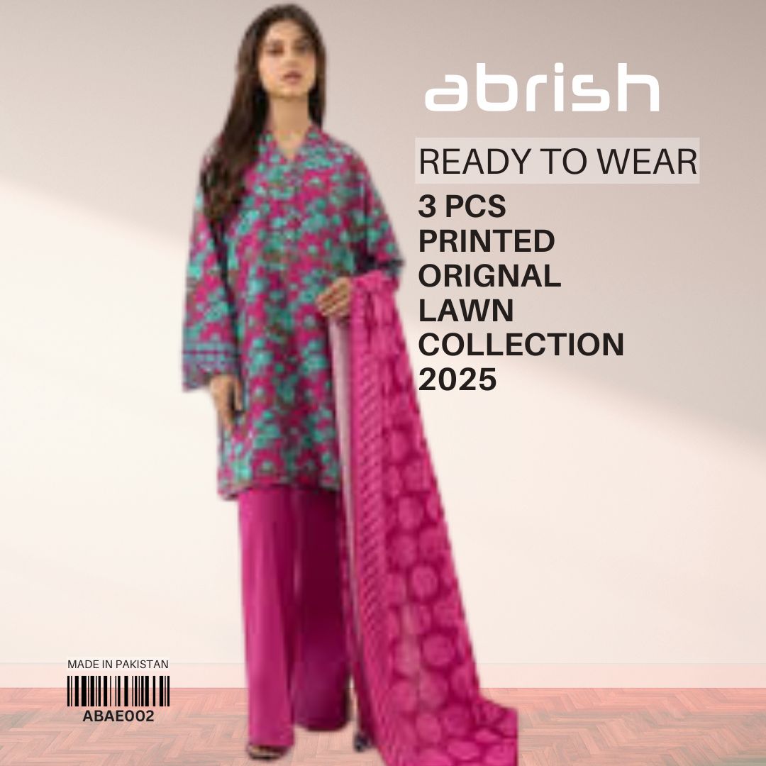 3 Piece RTW-Printed Suit Lawn by Abrish