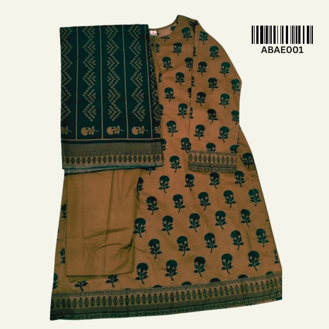 3 Piece RTW-Printed Suit Lawn by Abrish