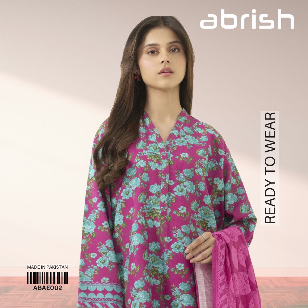 3 Piece RTW-Printed Suit Lawn by Abrish