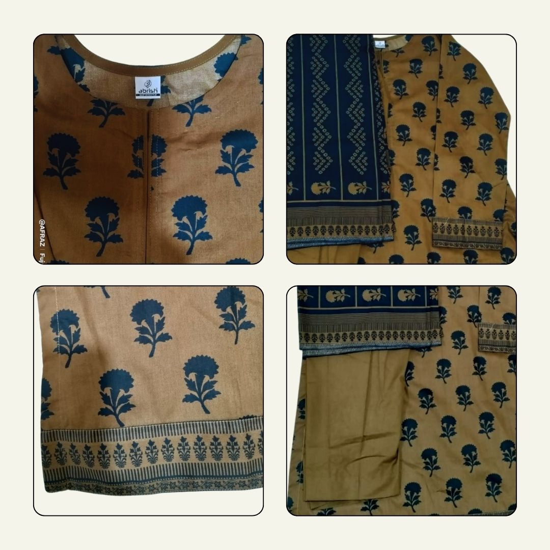 3 Piece RTW-Printed Suit Lawn by Abrish