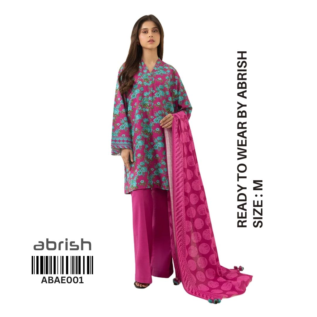 3 Piece RTW-Printed Suit Lawn by Abrish