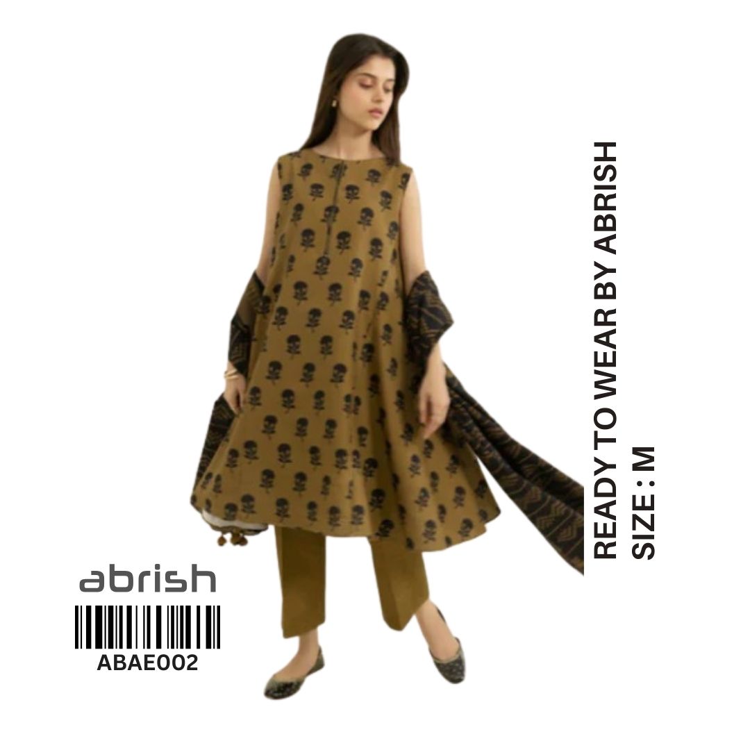 3 Piece RTW-Printed Suit Lawn by Abrish