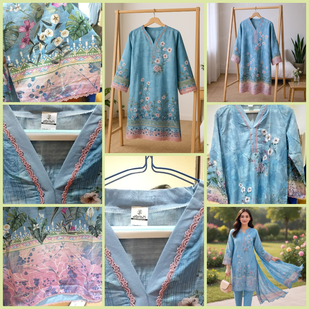 3 Piece RTW-Printed Suit Lawn by Abrish