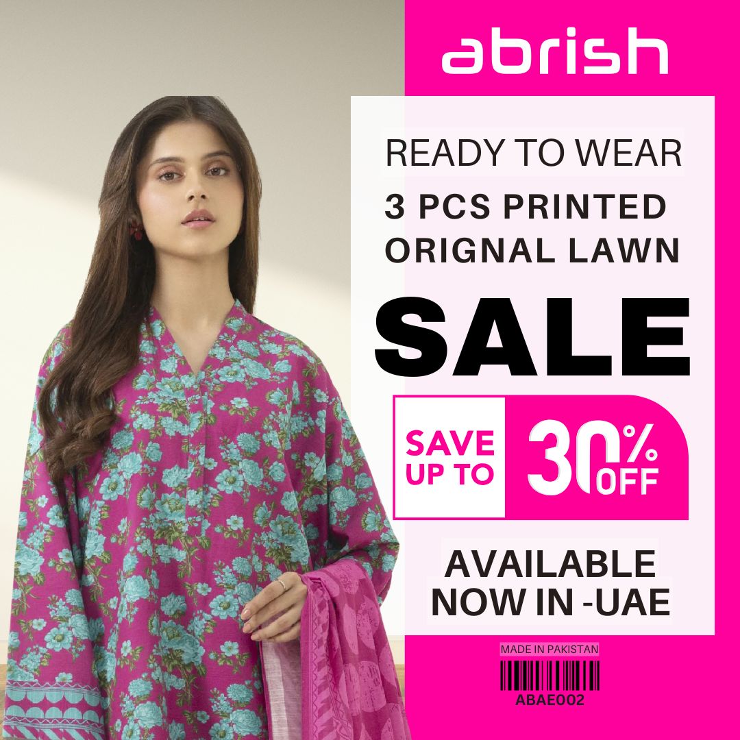 3 Piece RTW-Printed Suit Lawn by Abrish