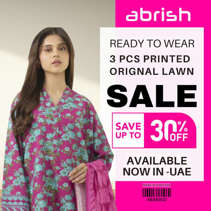 3 Piece RTW-Printed Suit Lawn by Abrish