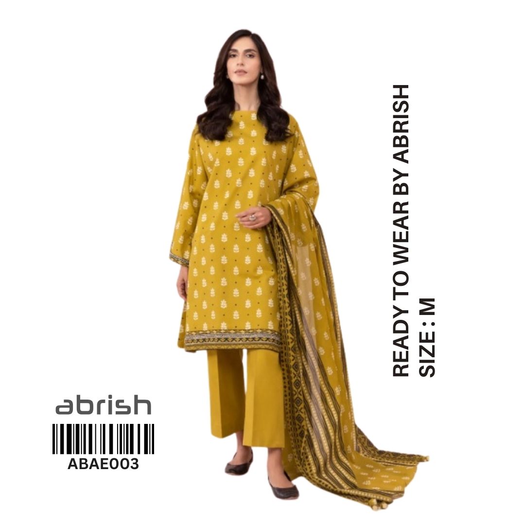 3 Piece RTW-Printed Suit Lawn by Abrish